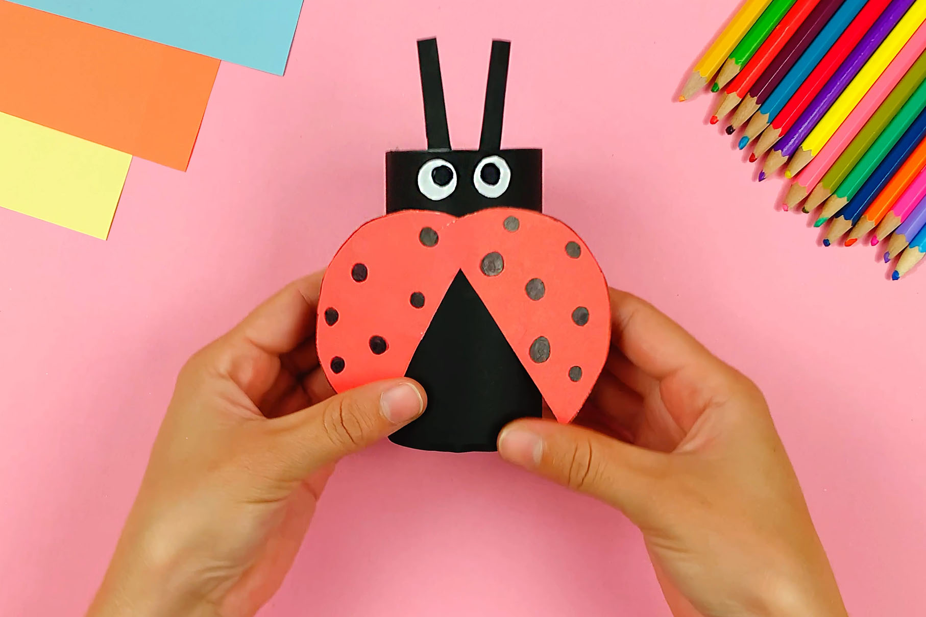 Ladybug Craft - Step by step guide with templates and Video