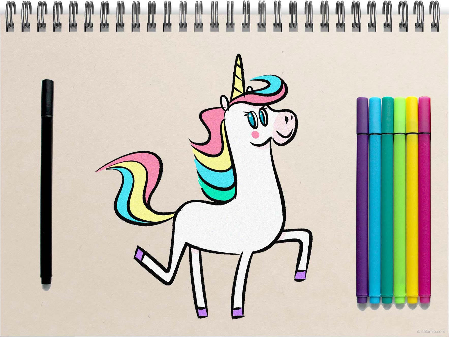 Unicorn drawing - Step by Step