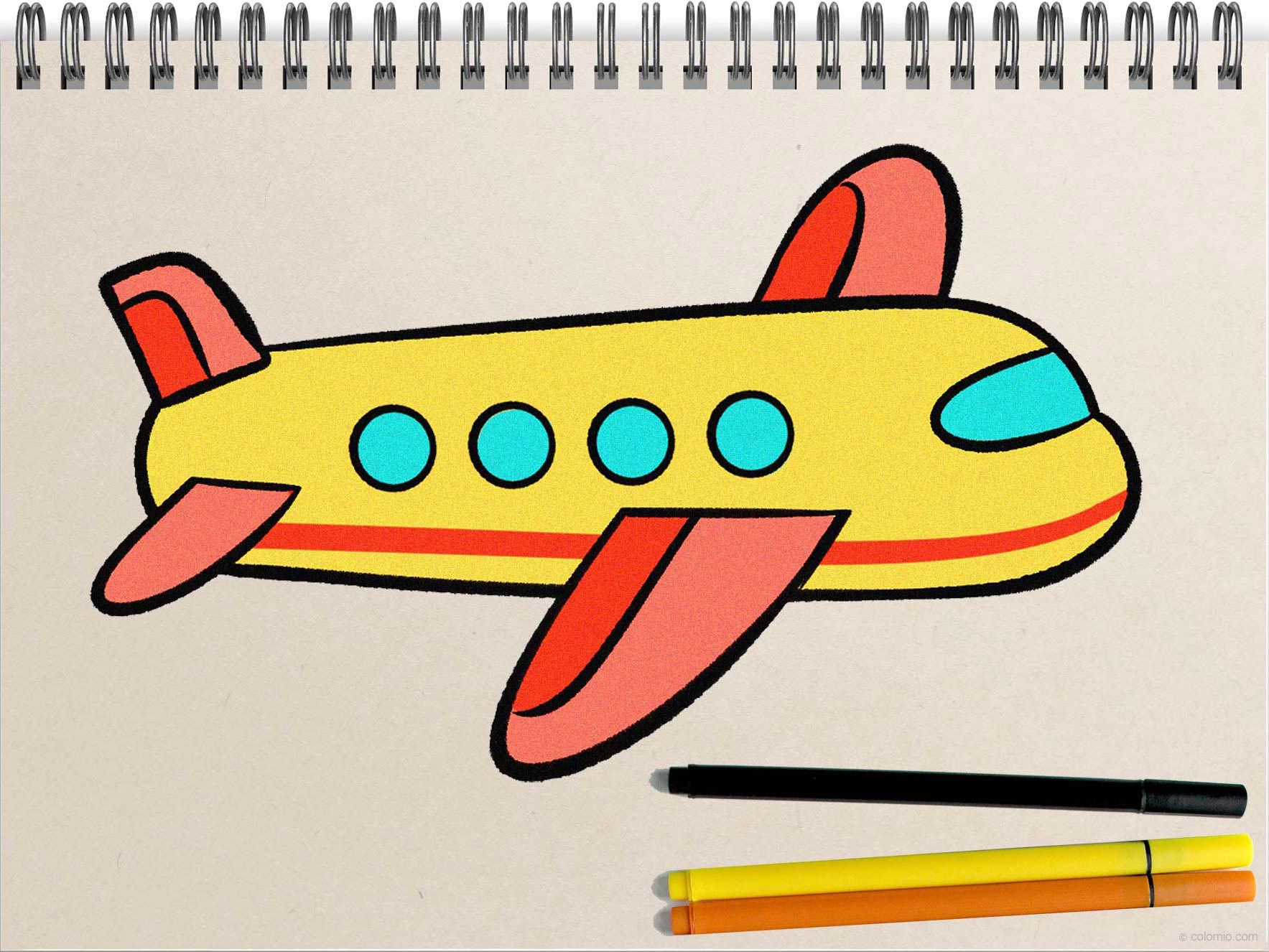 Airplane drawing - Step by Step