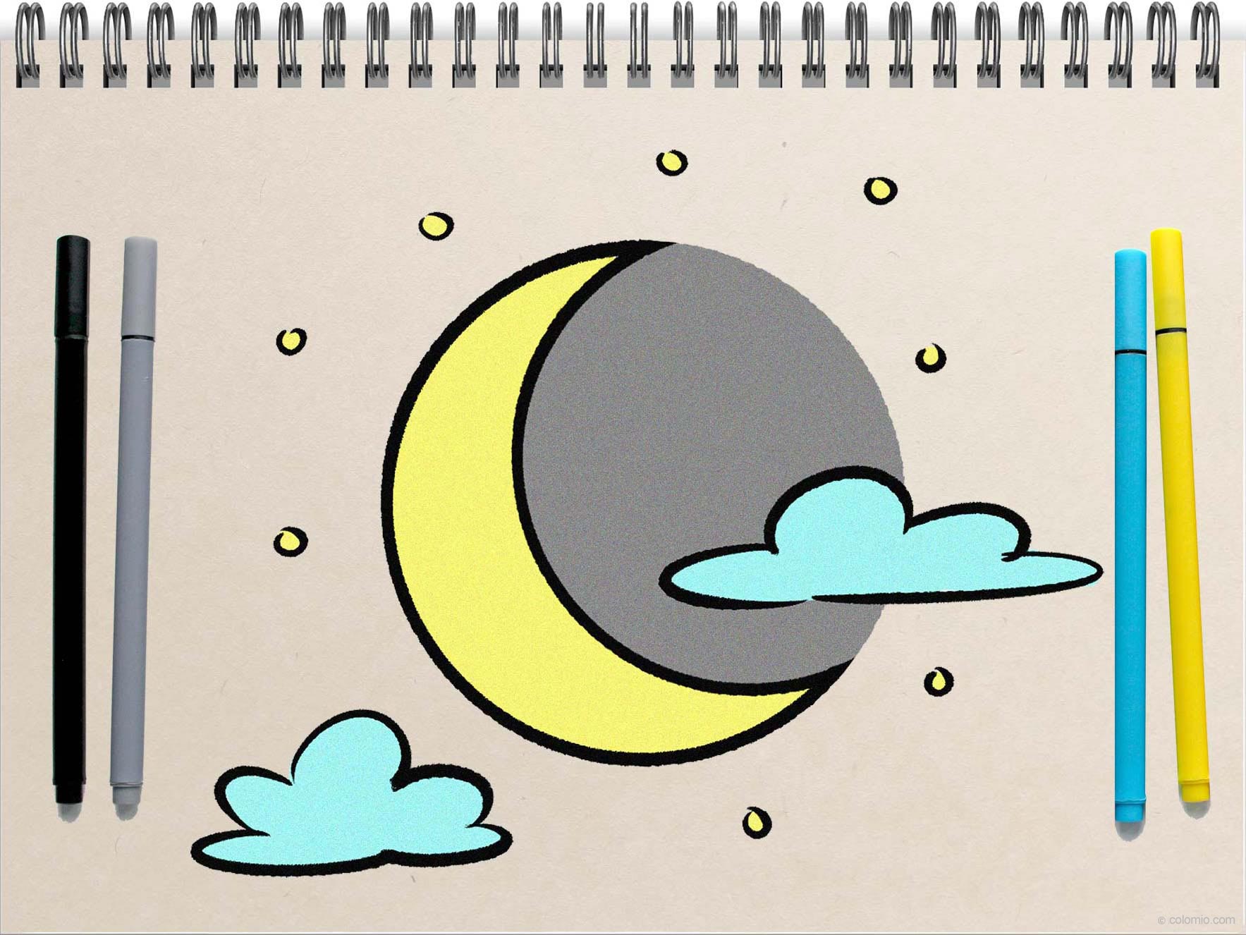 How to Draw a Moon - Step by Step