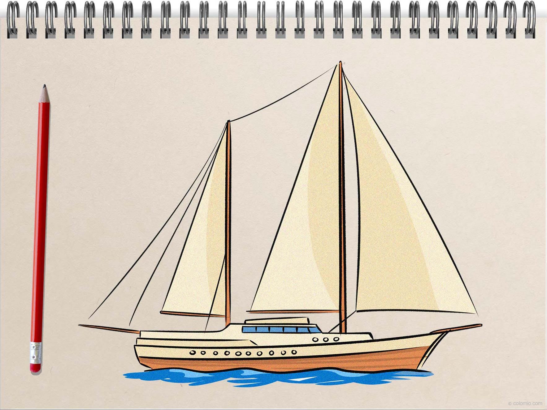 How to Draw a Boat - Step by Step