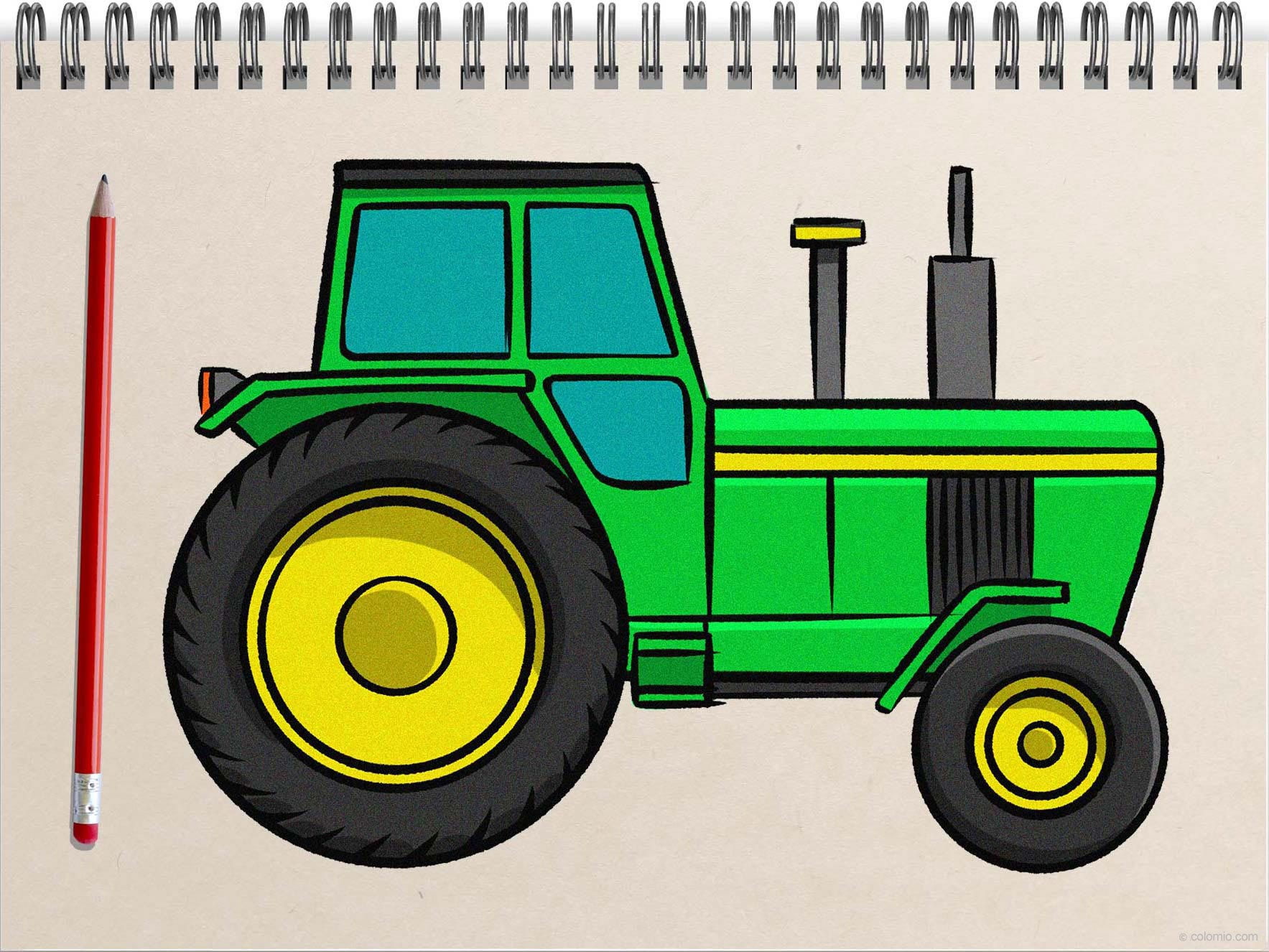 How to Draw a Tractor - Step by Step