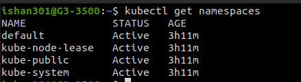 kubectl get namespaces