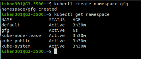 create namespace