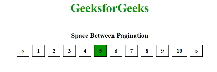 space between pagination