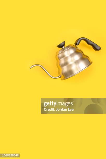 goose neck coffee drip kettle - goose neck curve stock pictures, royalty-free photos & images