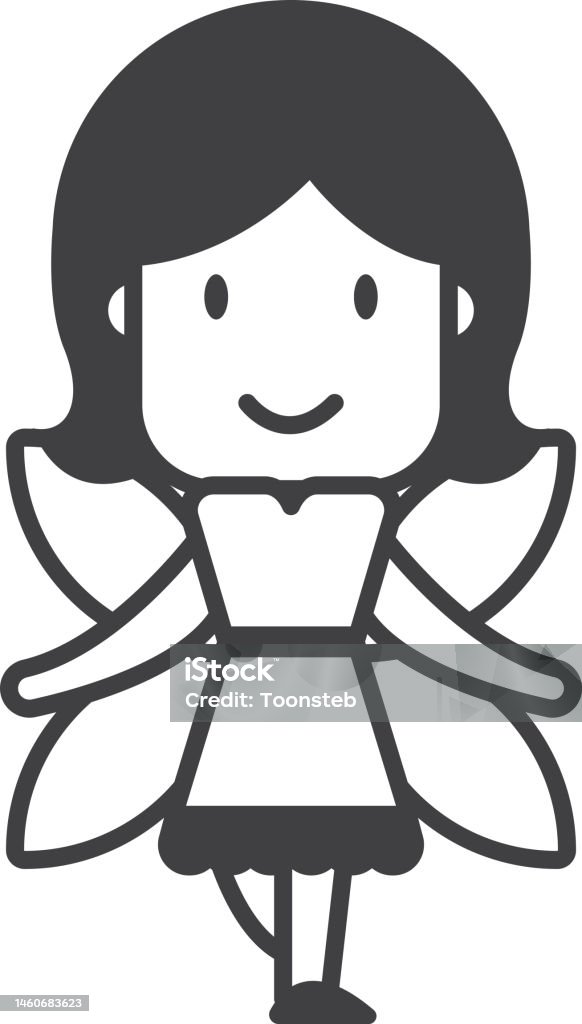 Angel Illustration In Minimal Style Stock Illustration - Download Image ...