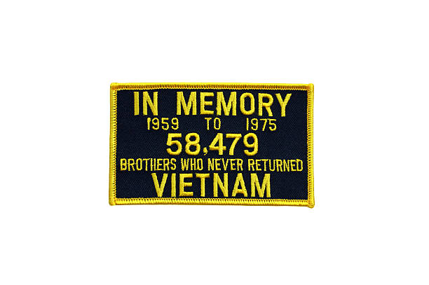 In Memory of Vietnam Veterans Patch Isolated on white with clipping path.Patch that memorializes the American soldiers who lost their lives in the Vietnam War. us air force insignia stock pictures, royalty-free photos & images