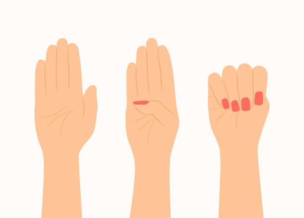 Woman Hand Showing SOS Hand Signals For Help. International Day For The Elimination Of Violence Against Women Woman Hand Showing SOS Hand Signals For Help. International Day For The Elimination Of Violence Against Women scared stretch stock illustrations