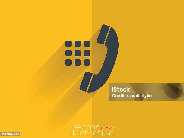 Dialer Icon On Yellow Background Stock Illustration - Download Image Now - Business, Business Finance and Industry, Communication