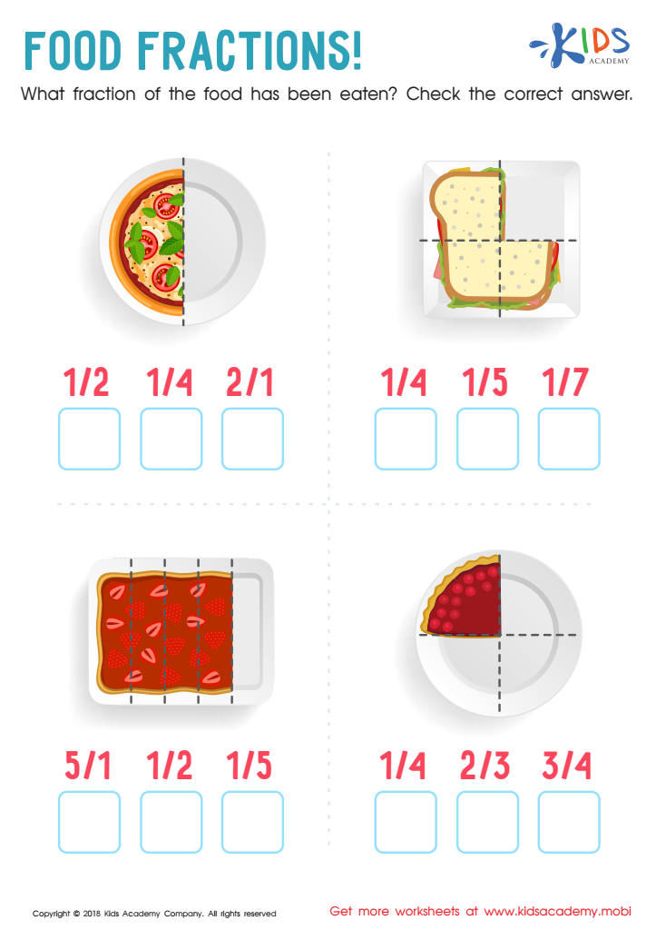 Food Fractions Worksheet