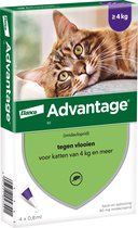 Bayer Anti vlooienmiddel Advantage 80 > 4 kg - 4 x 0,8 ml