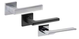 Groel Contemporary Lever Door Handles on Square Rose