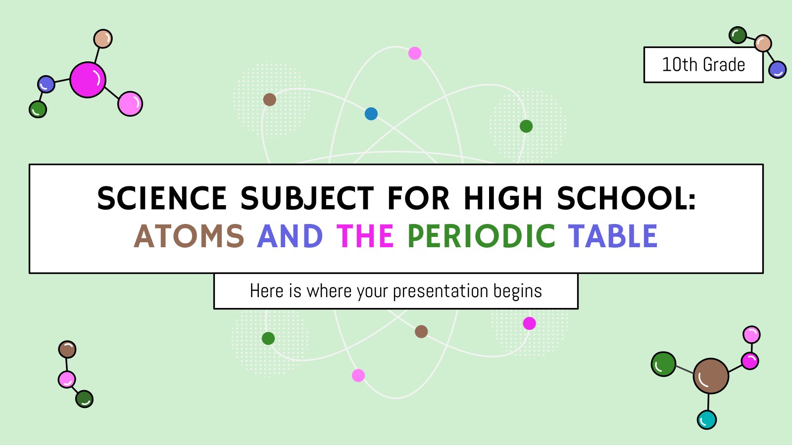 Science Subject for High School - 10th Grade: Atoms and the Periodic Table presentation template 