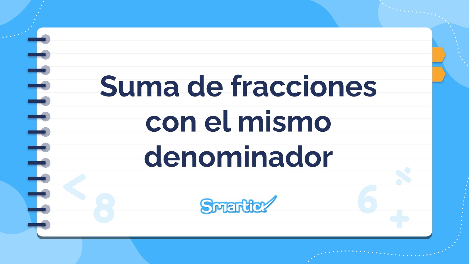 Plantilla de presentación Suma de fracciones con el mismo denominador