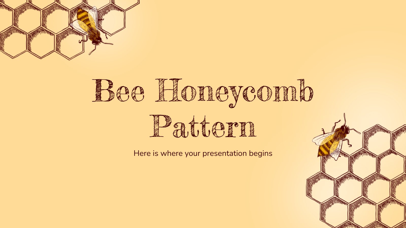 Bee Honeycomb Pattern presentation template 