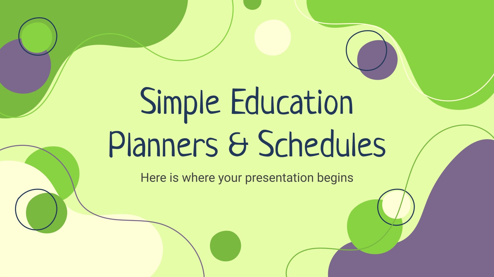 Simple Education Planners & Schedules presentation template 