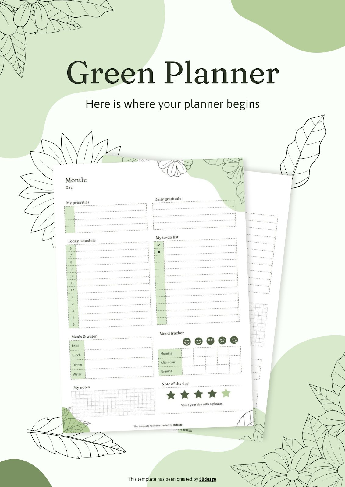 Green Planner presentation template 