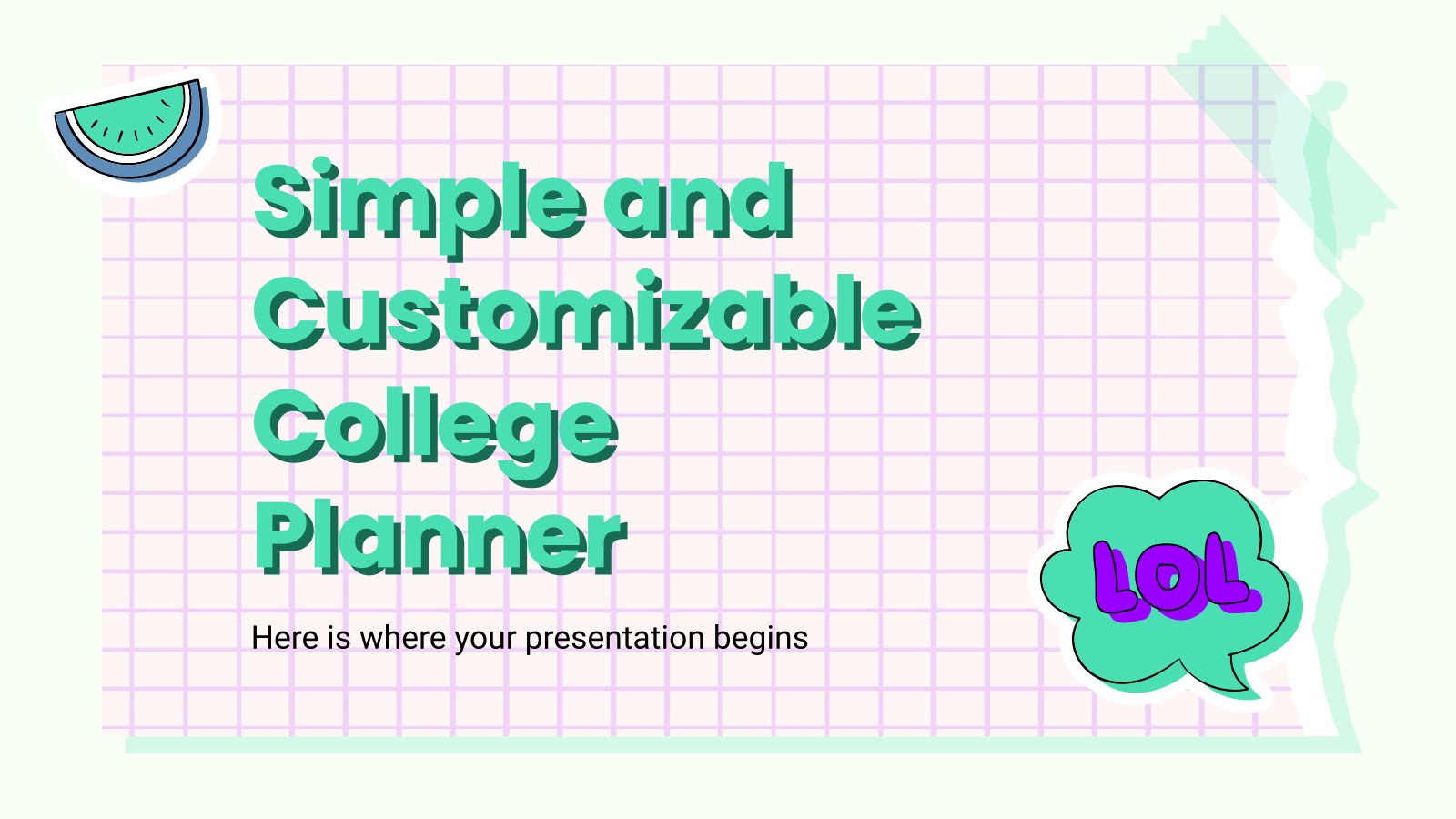 Simple and Customizable College Planner presentation template 