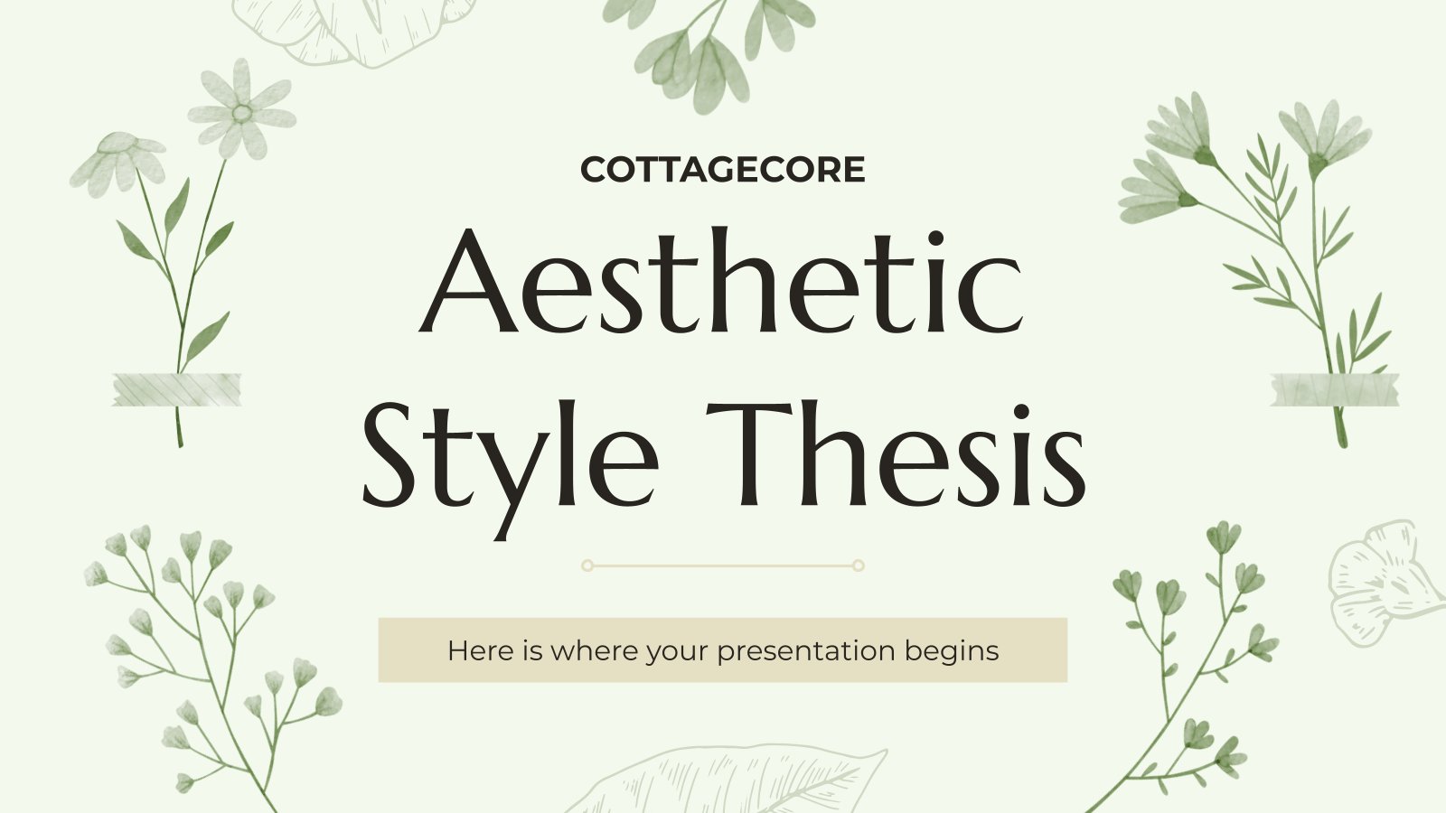 Cottagecore Aesthetic Style Thesis presentation template 