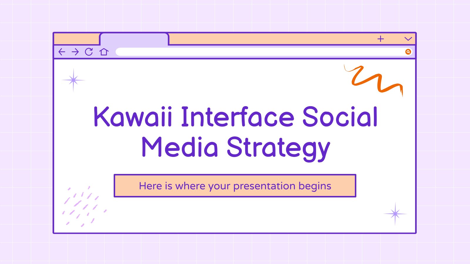 Kawaii Interface Social Media Strategy presentation template 