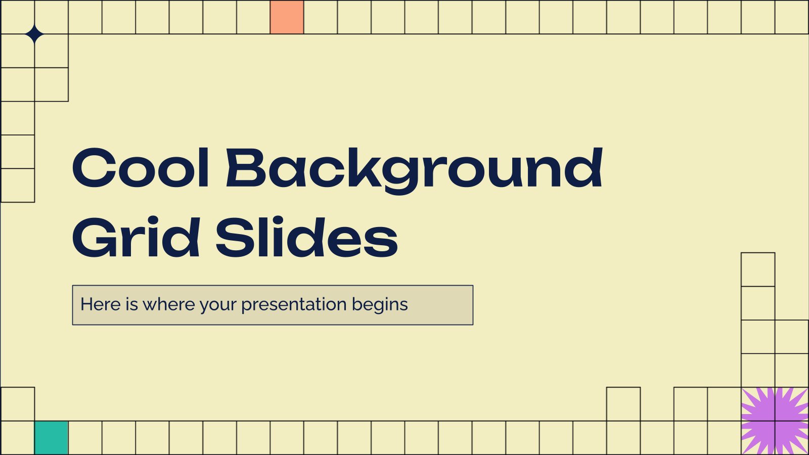 Cool Background Grid Slides presentation template 