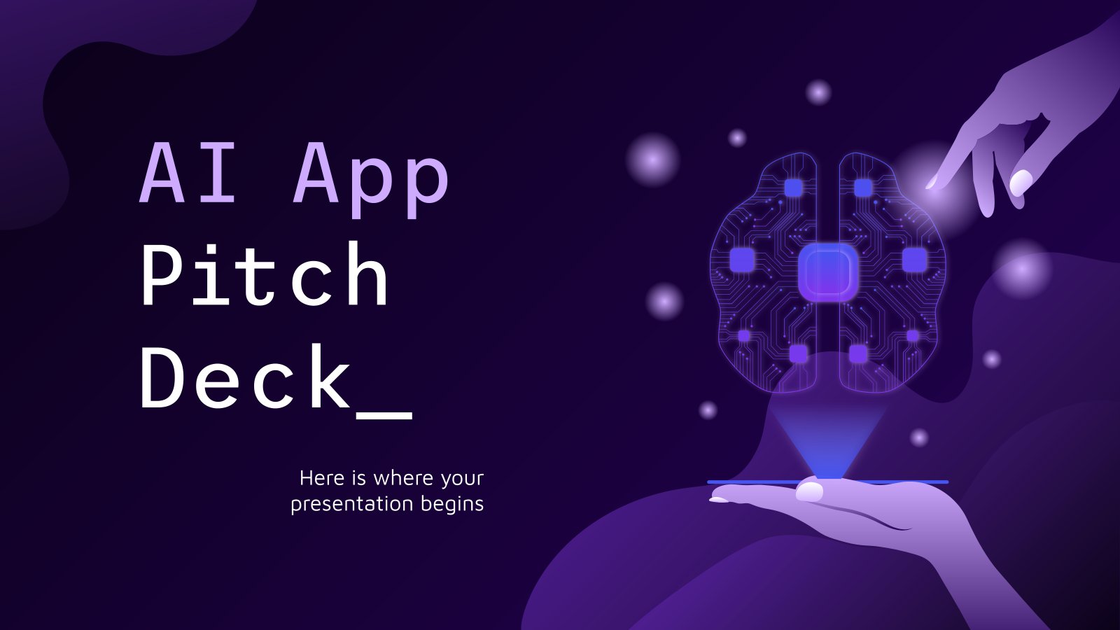 AI App Pitch Deck presentation template 