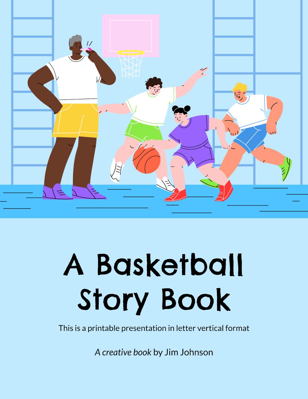 Plantilla de presentación Un libro de historia de baloncesto