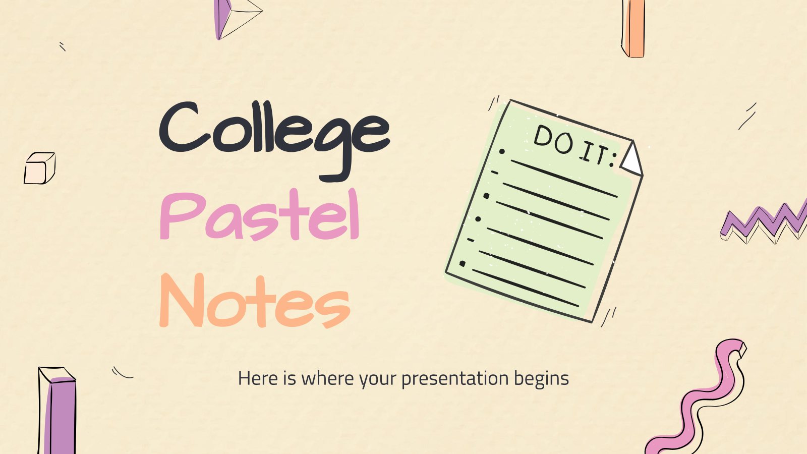 College Pastel Notes presentation template 