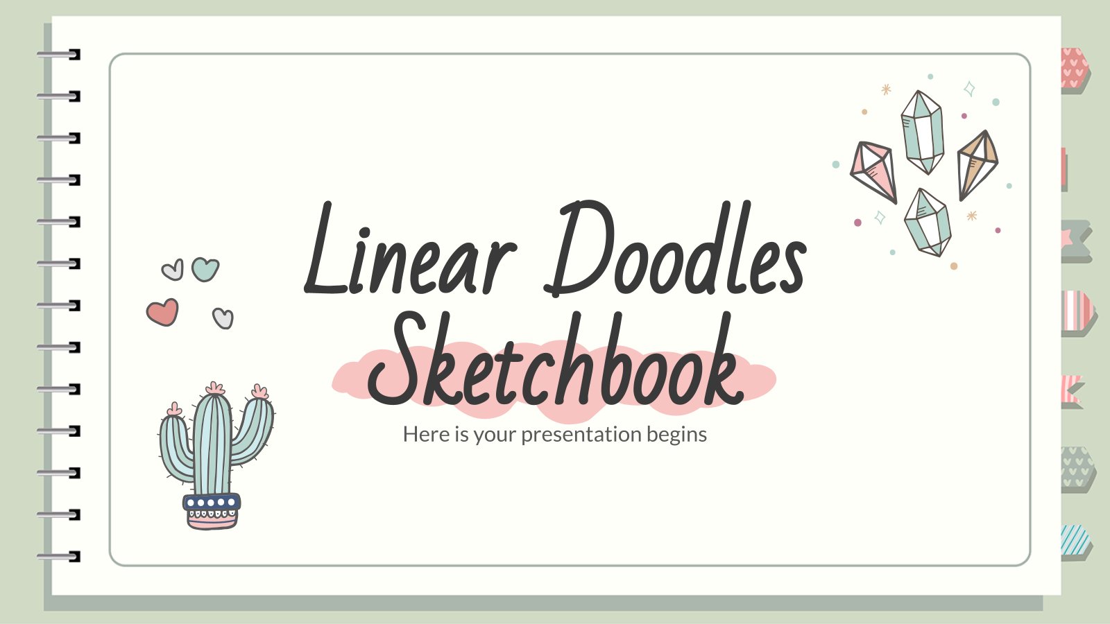 Linear Doodles Sketchbook presentation template 