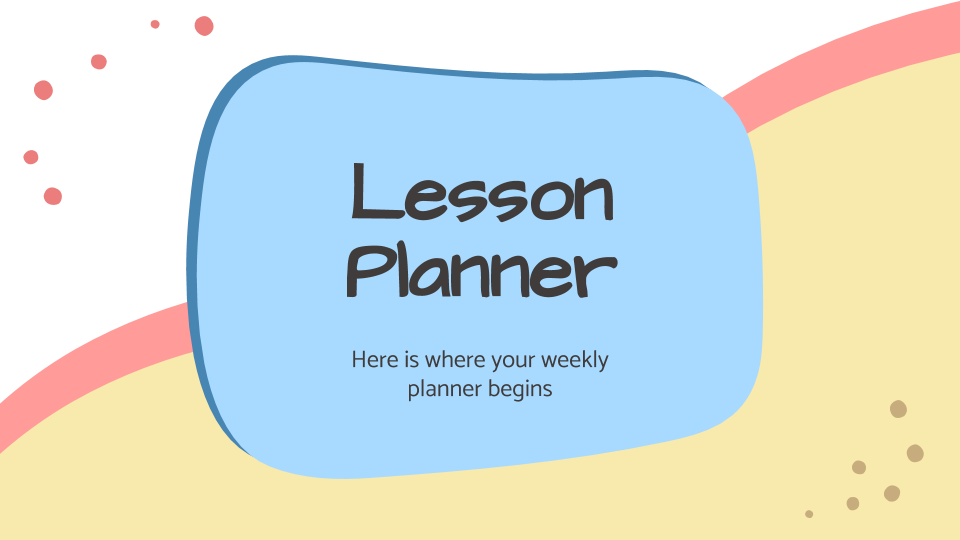 Lesson Planner presentation template 