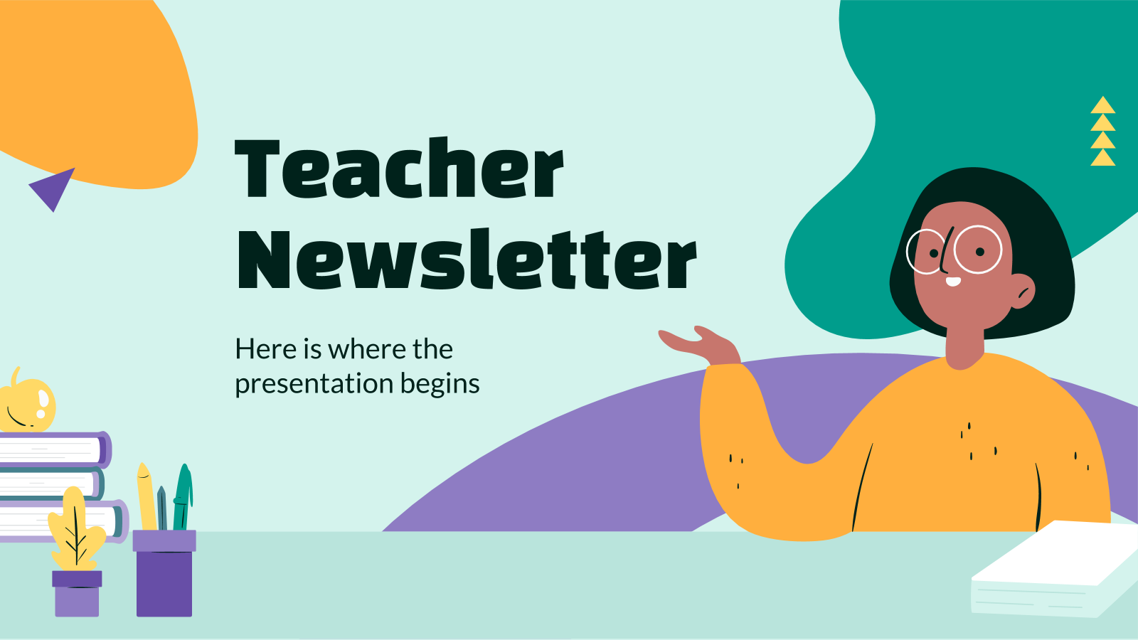 Teacher Newsletter presentation template 