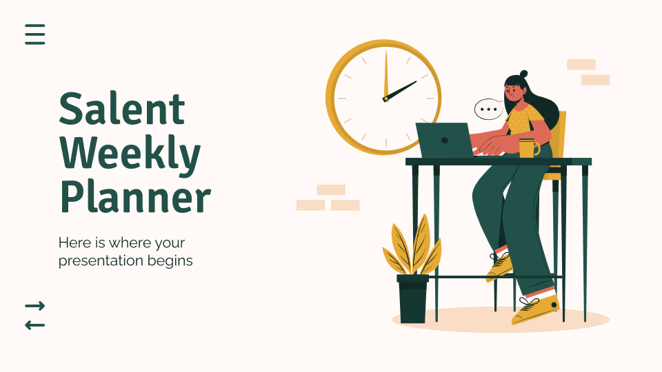 Salent Weekly Planner presentation template 