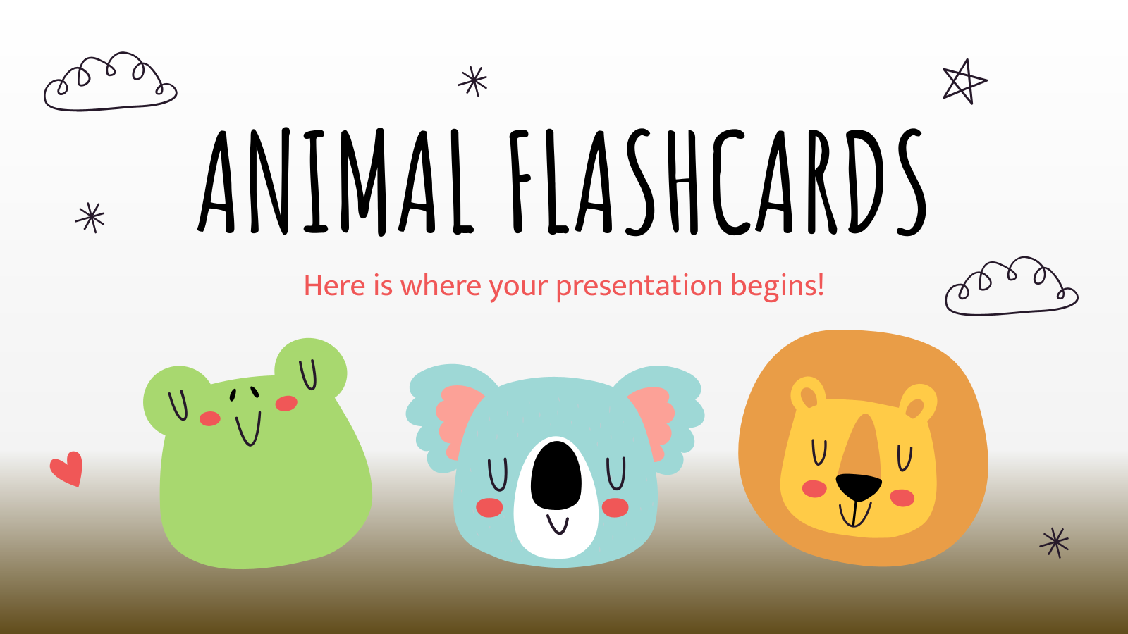 Animal Flashcards presentation template 