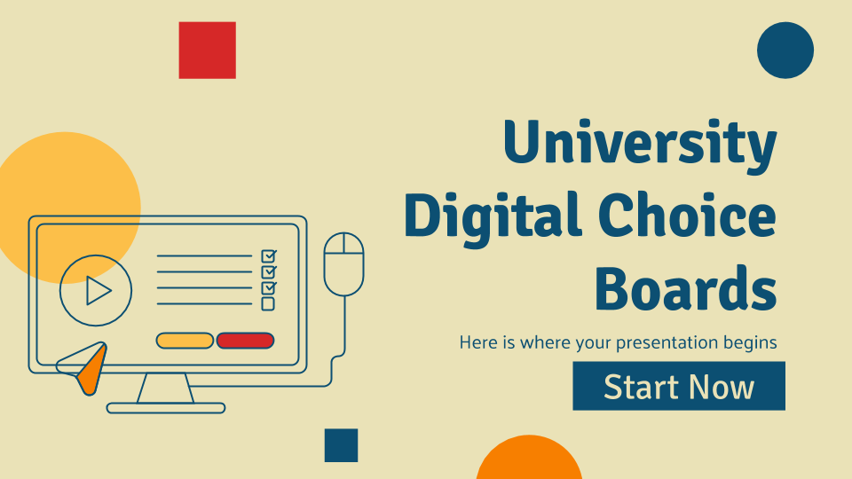 University Digital Choice Boards presentation template 