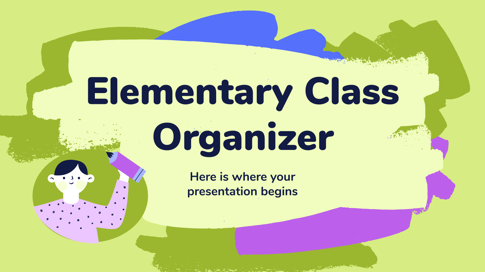 Elementary Class Organizer presentation template 