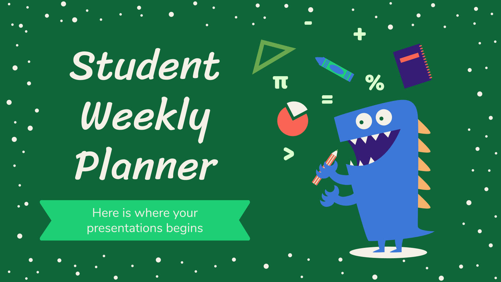 Student Weekly Planner presentation template 