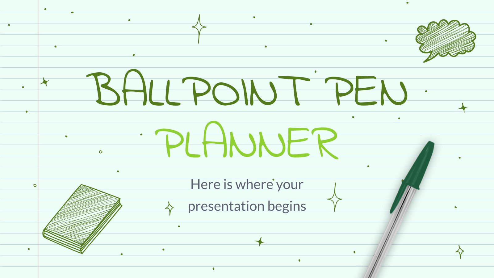 Ballpoint Pen Planner presentation template 