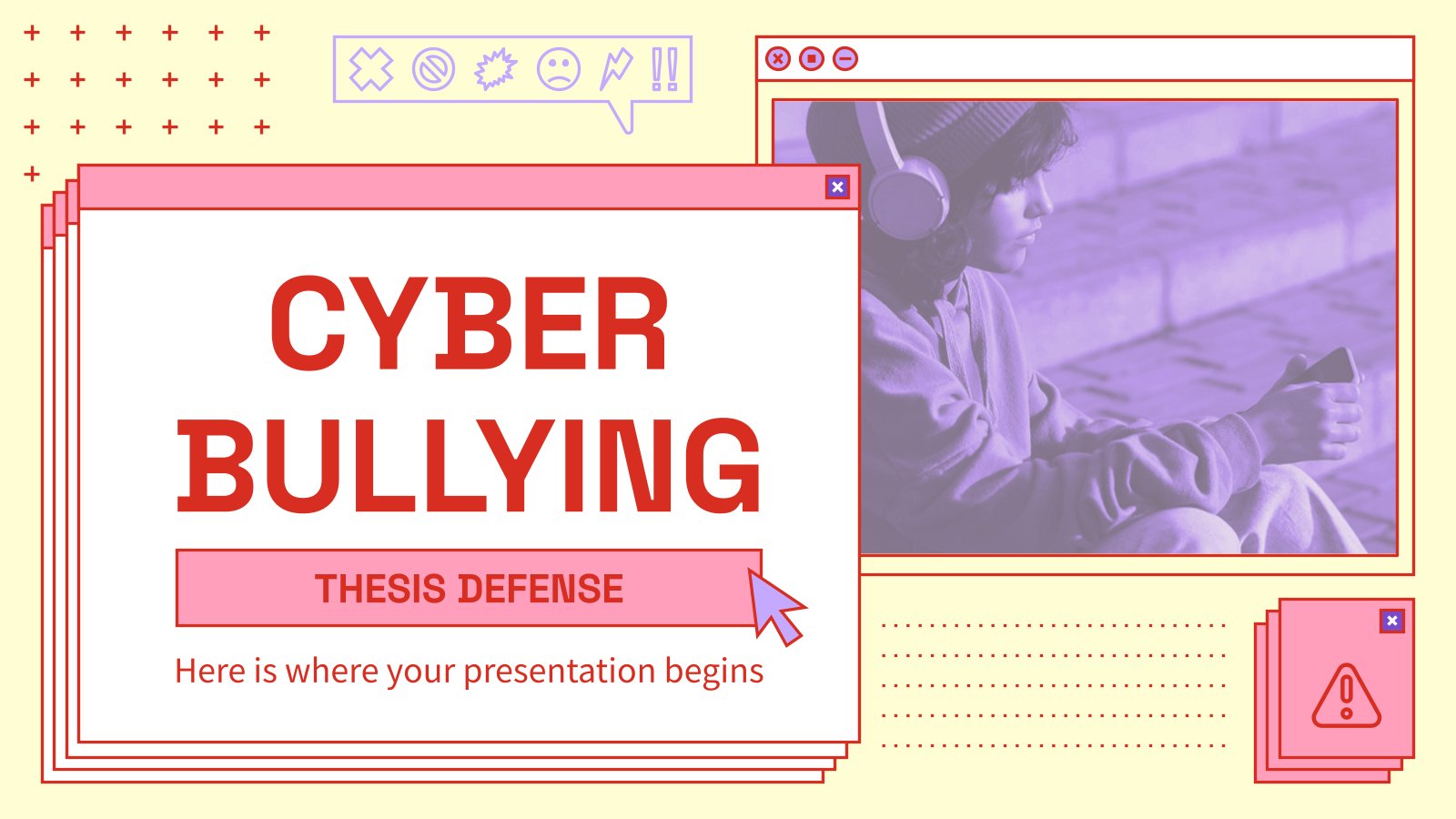 Cyber Bullying Thesis Defense presentation template 