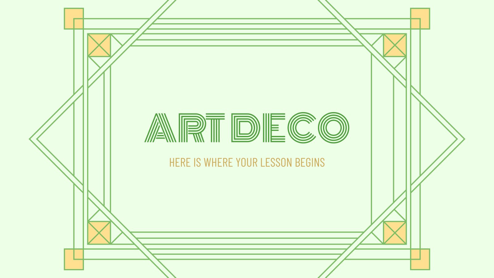 Art Deco Lesson presentation template 