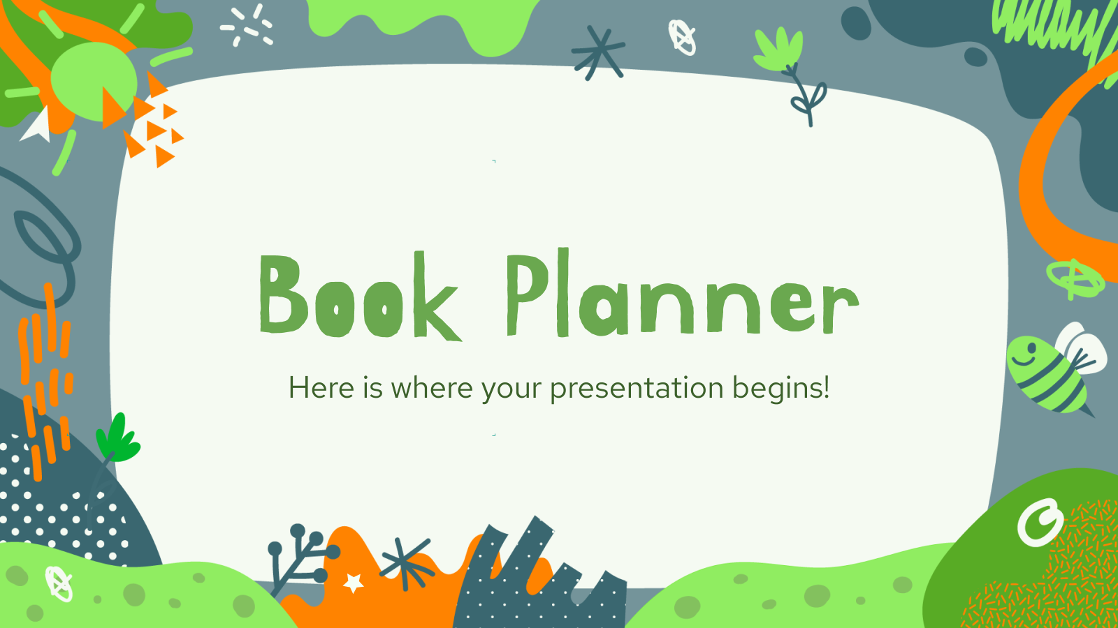 Elementary Level - Book Planner presentation template 