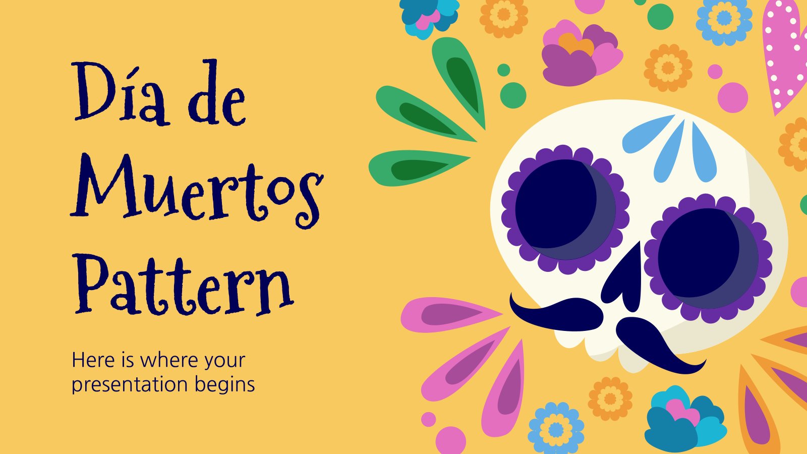 Día de Muertos Pattern presentation template 