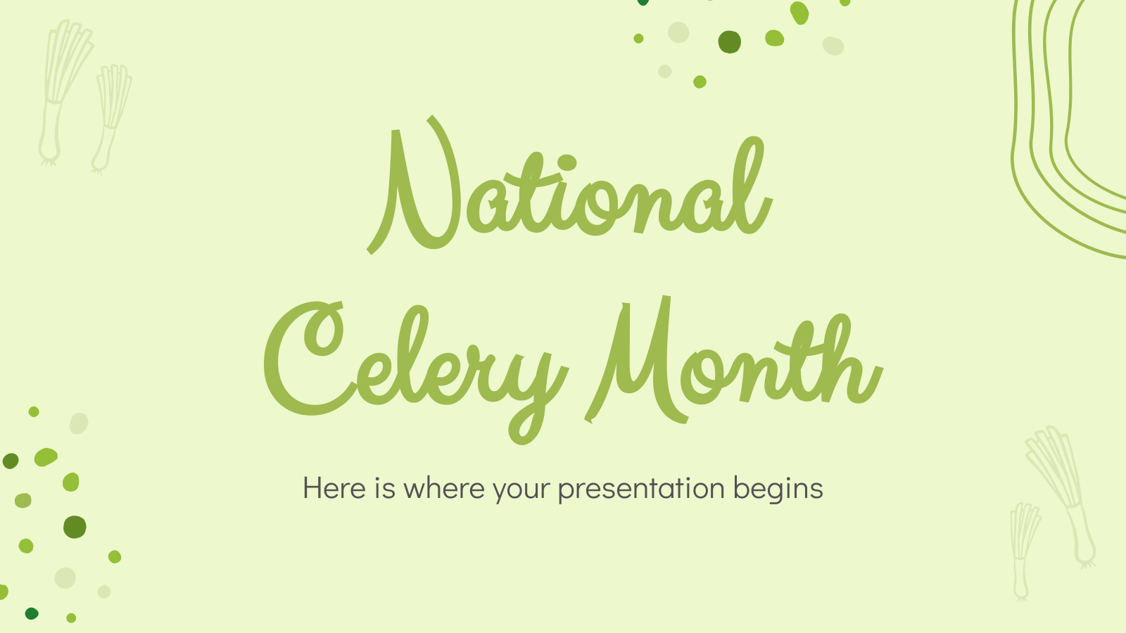 National Celery Month presentation template 