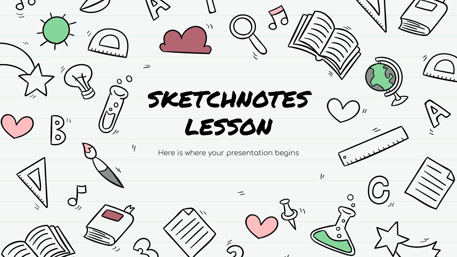 Sketchnotes Lesson presentation template 