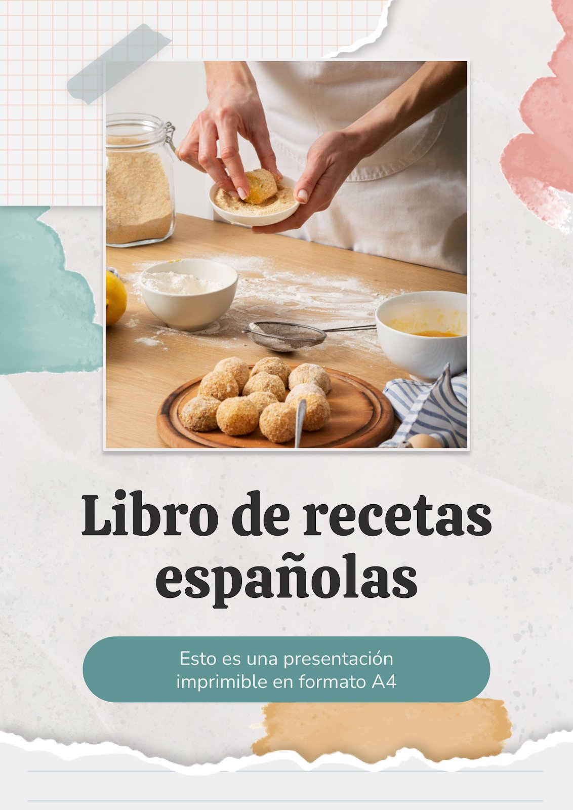 Spanish Food Cookbook presentation template 