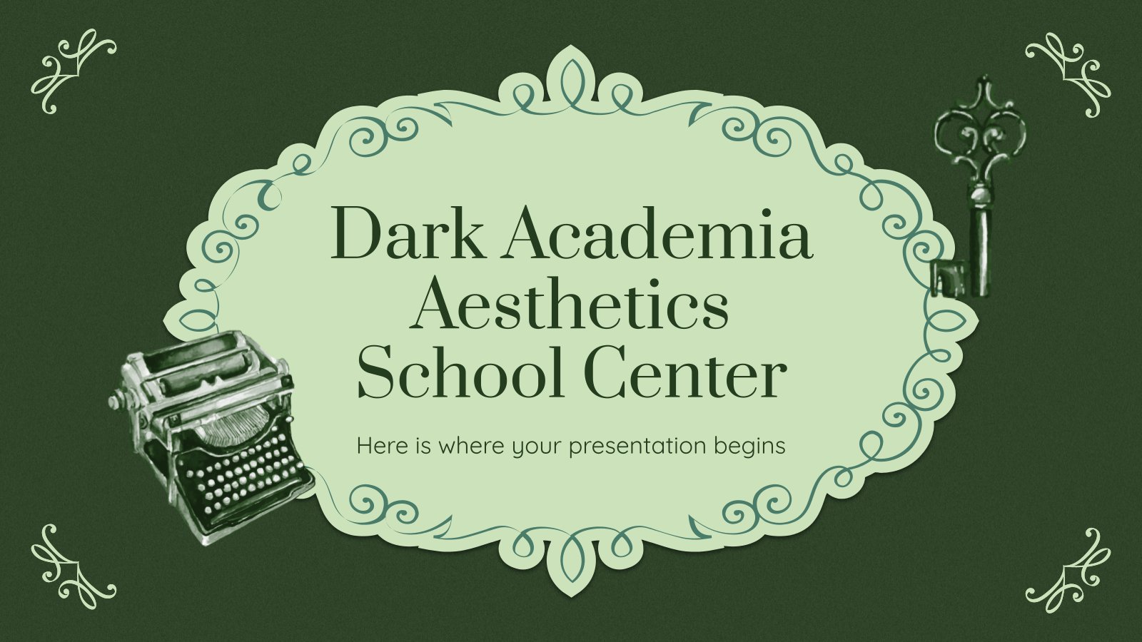 Dark Academia Aesthetics School Center presentation template 