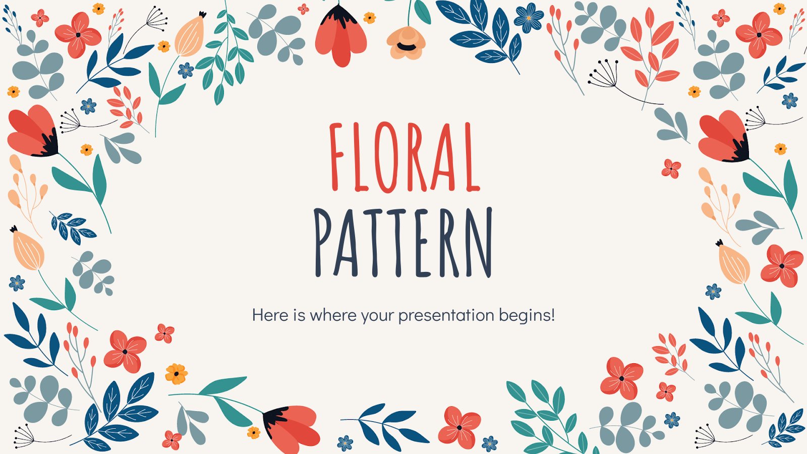 Floral Pattern presentation template 