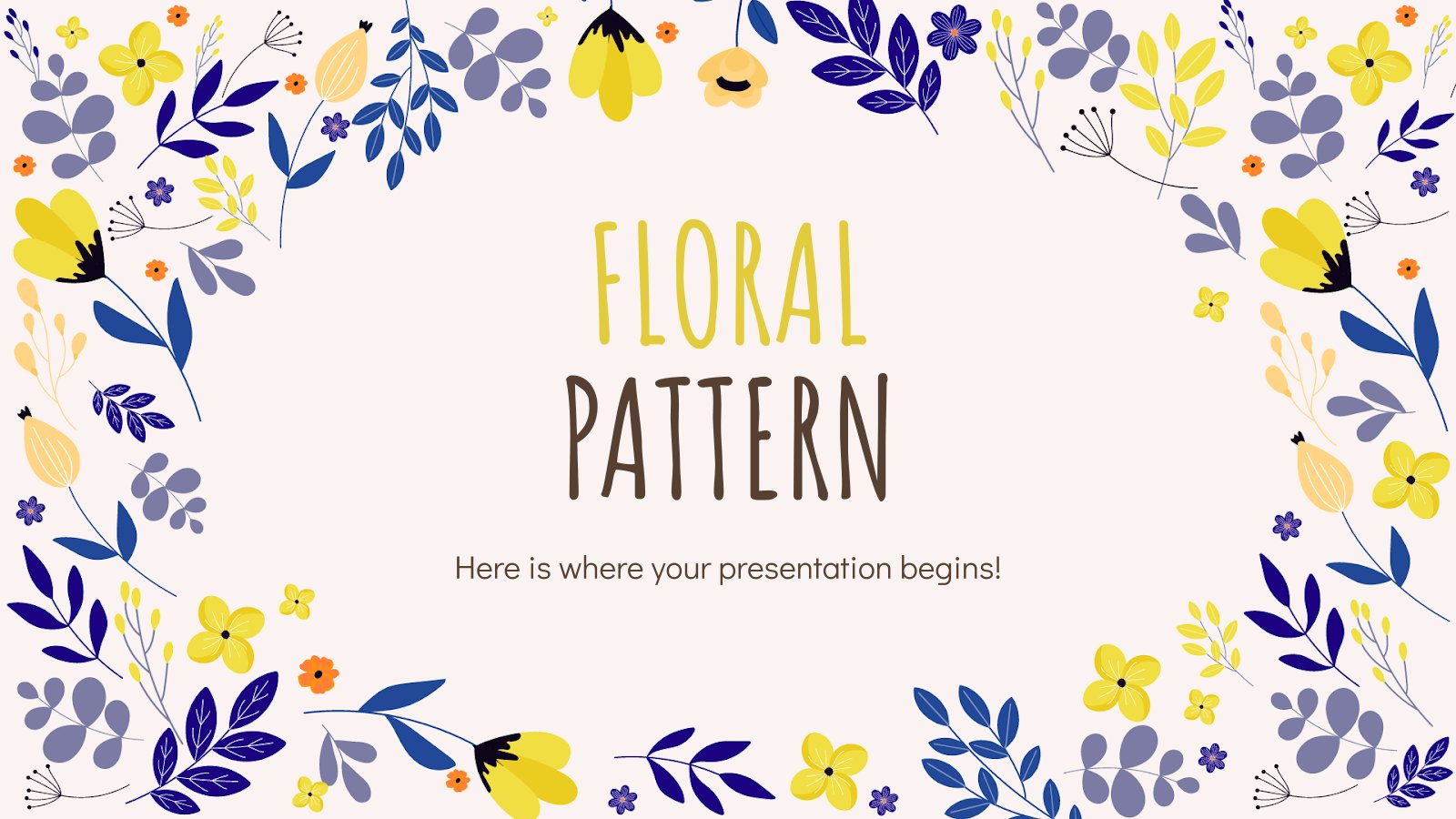 Floral Pattern presentation template 