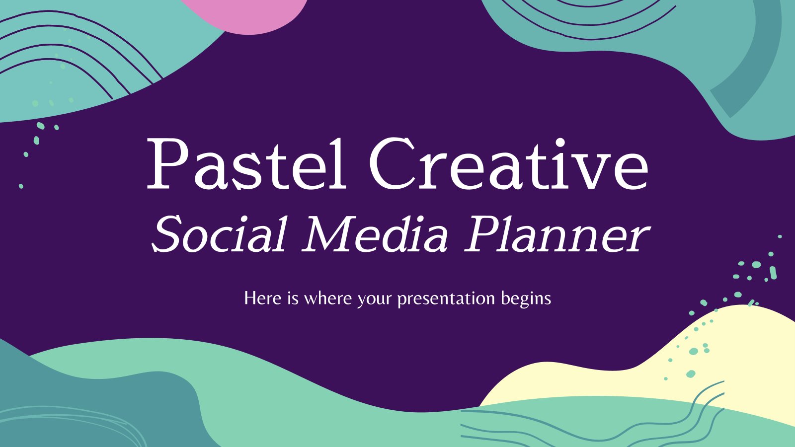 Pastel Creative Social Media Planner presentation template 