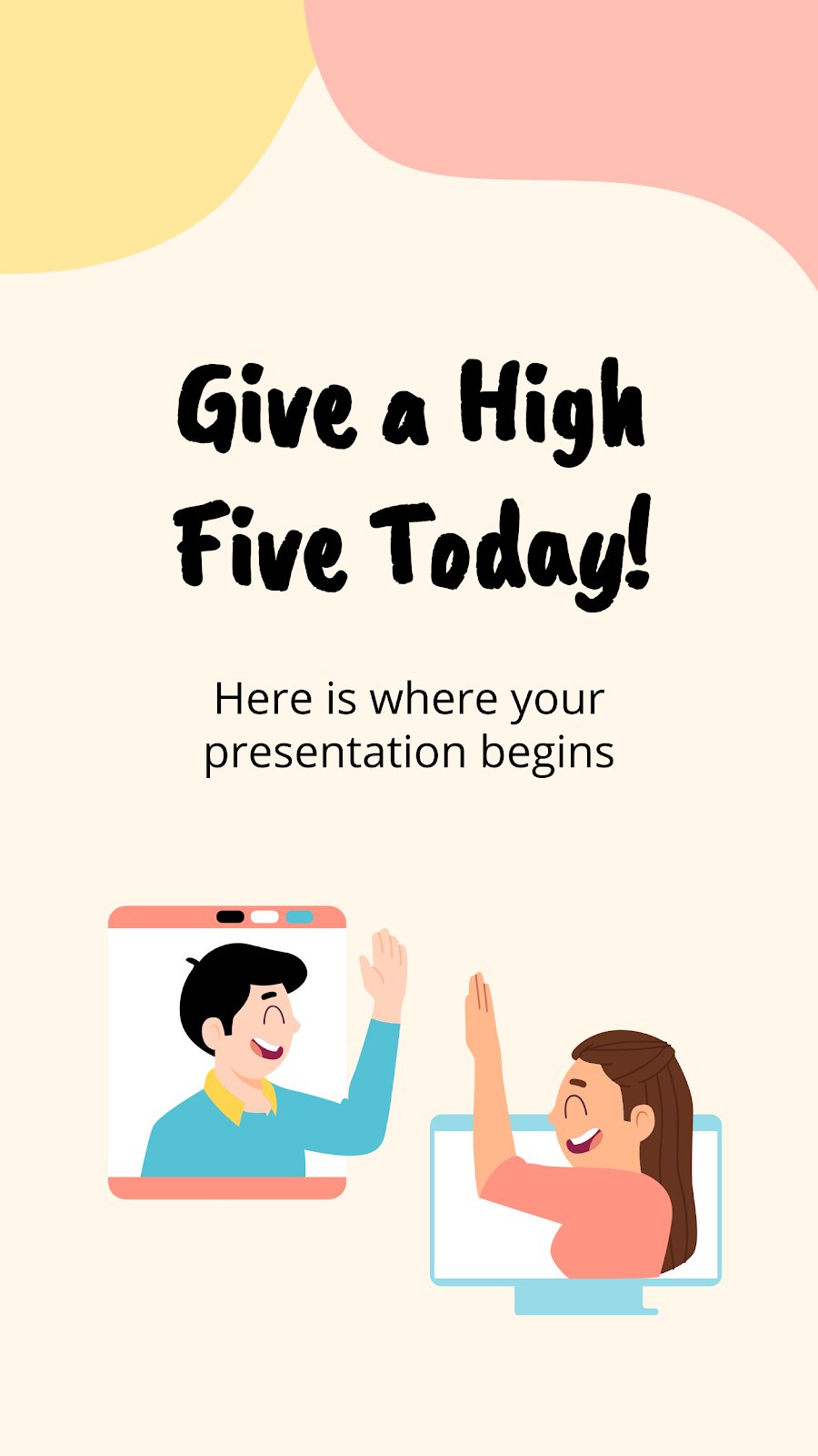 Give a High Five Today! presentation template 